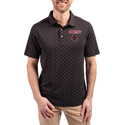 Men's Cutter & Buck Louisville Cardinals Virtue Eco Pique Tile Print Recycled DryTec Polo
