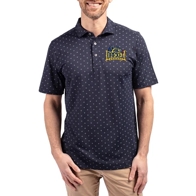 Men's Cutter & Buck  Navy Drexel Dragons Virtue Eco Pique Tile Print Recycled DryTec Polo