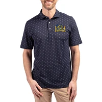 Men's Cutter & Buck  Navy Drexel Dragons Virtue Eco Pique Tile Print Recycled DryTec Polo