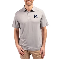 Men's Cutter & Buck  Gray Michigan Wolverines Forge Eco Stretch Recycled Polo