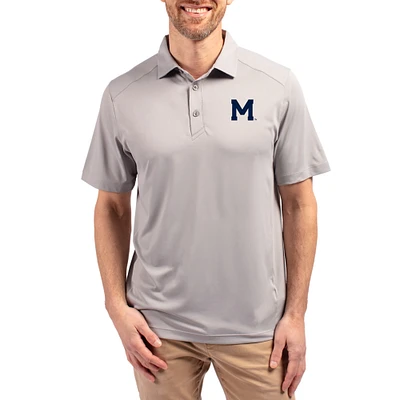 Men's Cutter & Buck  Gray Michigan Wolverines Forge Eco Stretch Recycled Polo