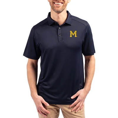 Men's Cutter & Buck  Navy Michigan Wolverines Forge Eco Stretch Recycled Polo