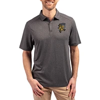 Men's Cutter & Buck  Heather Black Grambling Tigers Forge Eco Stretch Recycled Polo