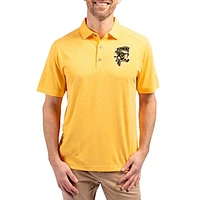 Men's Cutter & Buck  Heather Gold Grambling Tigers Forge Eco Stretch Recycled Polo