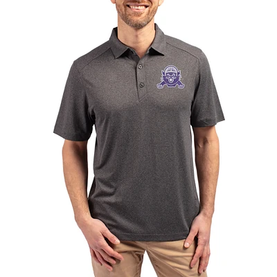 Men's Cutter & Buck  Heather Black Northwestern Wildcats Forge Eco Stretch Recycled Polo