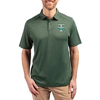 Men's Cutter & Buck  Heather Green Tulane Wave Forge Eco Stretch Recycled Polo