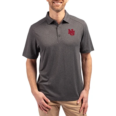 Men's Cutter & Buck  Heather Black Nebraska Huskers Forge Eco Stretch Recycled Polo