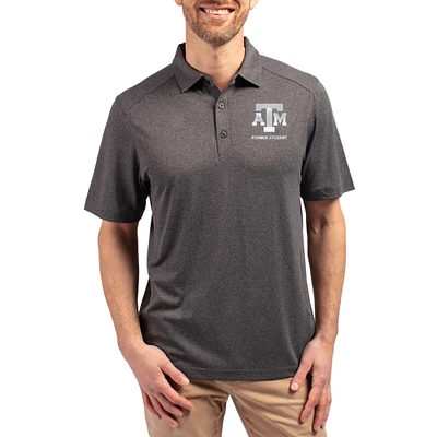 Men's Cutter & Buck  Heather Black Texas A&M Aggies Forge Eco Stretch Recycled Polo