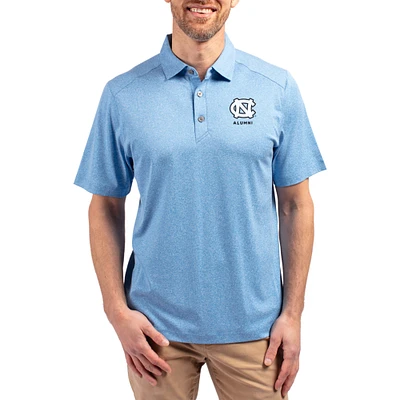 Men's Cutter & Buck  Heather Blue North Carolina Tar Heels Forge Alumni Eco Stretch Recycled Polo