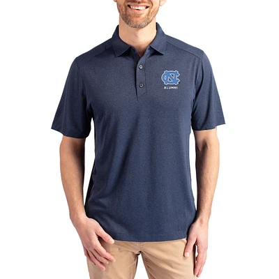 Men's Cutter & Buck  Heather Navy North Carolina Tar Heels Forge Alumni Eco Stretch Recycled Polo