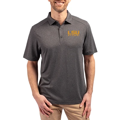 Men's Cutter & Buck  Heather Black LSU Tigers Forge Alumni Eco Stretch Recycled Polo