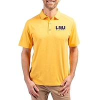 Men's Cutter & Buck  Heather Gold LSU Tigers Forge Alumni Eco Stretch Recycled Polo