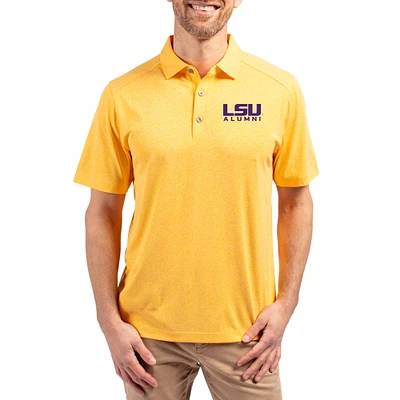 Men's Cutter & Buck  Heather Gold LSU Tigers Forge Alumni Eco Stretch Recycled Polo