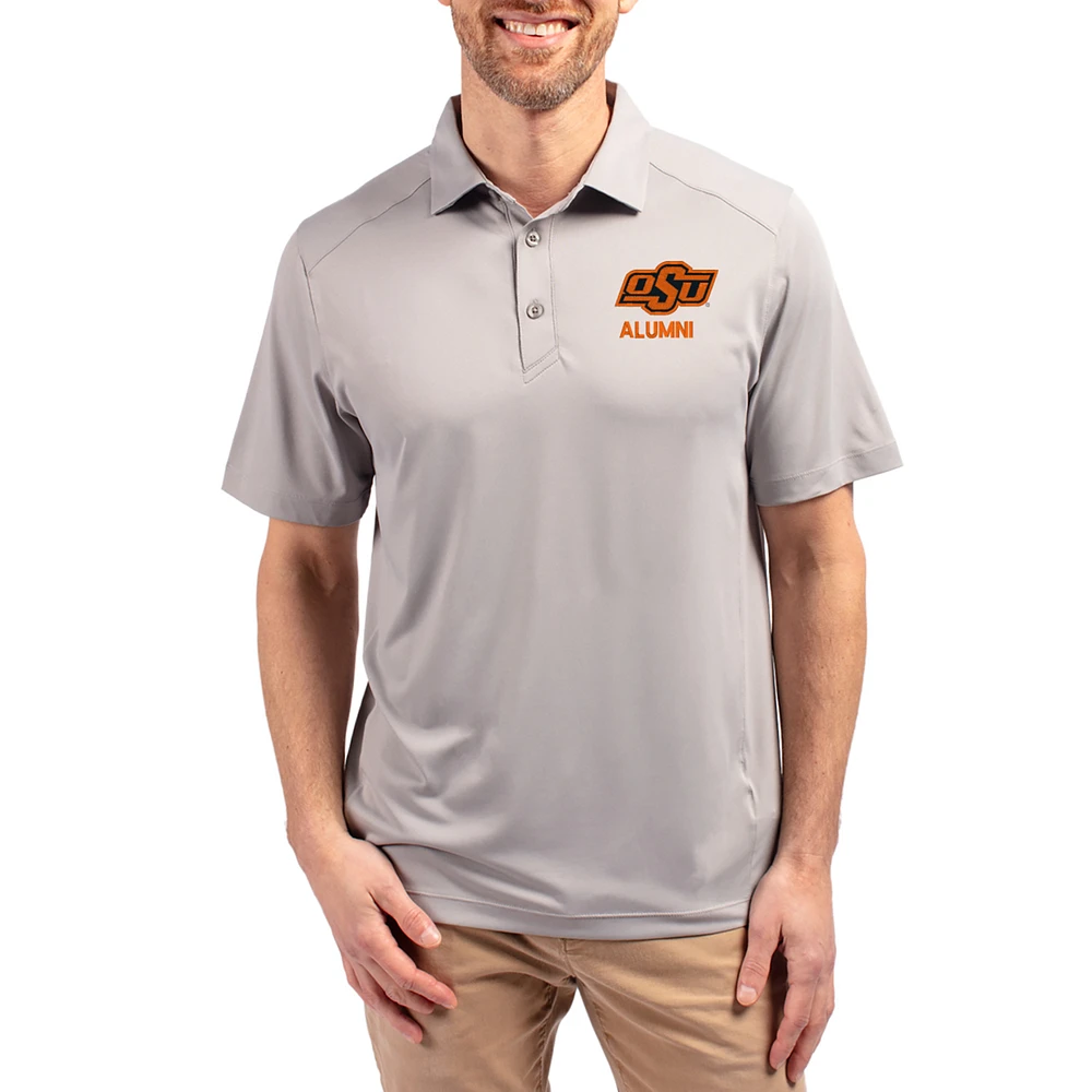 Men's Cutter & Buck Gray Oklahoma State Cowboys Forge Alumni Eco Stretch Recycled Polo