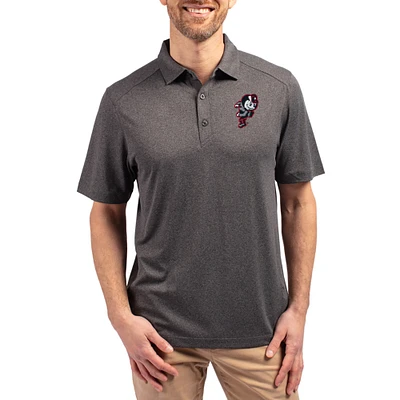 Men's Cutter & Buck  Heather Black Ohio State Buckeyes Forge Vault Eco Stretch Recycled Polo