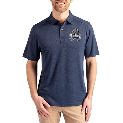 Men's Cutter & Buck  Heather Navy Utah State Aggies Forge Vault Eco Stretch Recycled Polo