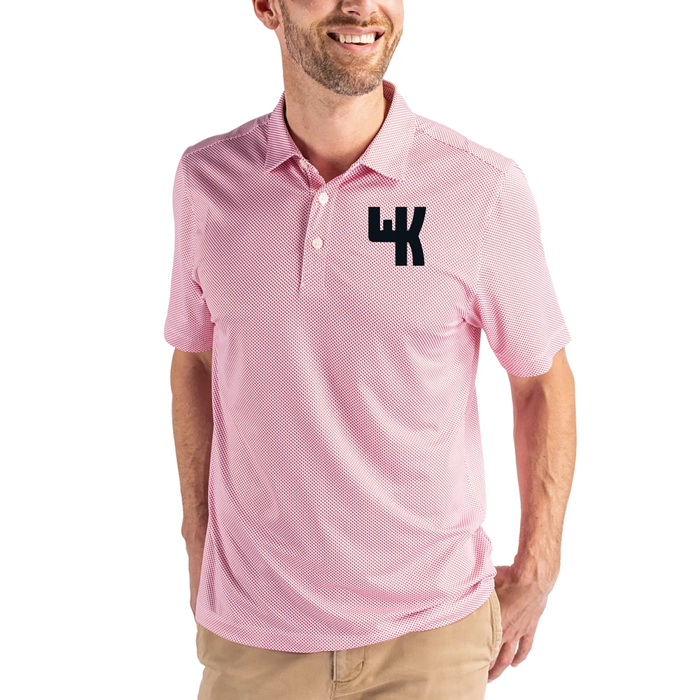 Men's Cutter & Buck White/ Western Kentucky Hilltoppers Pike Eco Symmetry Print Stretch Polo