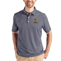 Men's Cutter & Buck Navy Northern Arizona Lumberjacks Pike Eco Symmetry Print Stretch Polo