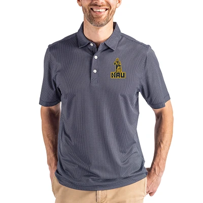 Men's Cutter & Buck Navy Northern Arizona Lumberjacks Pike Eco Symmetry Print Stretch Polo
