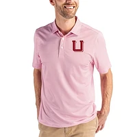 Men's Cutter & Buck White/ Utah Utes Pike Eco Symmetry Print Stretch Polo