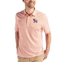 Men's Cutter & Buck White/Orange Clemson Tigers Pike Eco Symmetry Print Stretch Polo