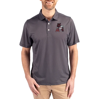 Men's Cutter & Buck Black Arkansas Razorbacks Pike Eco Symmetry Print Stretch Polo