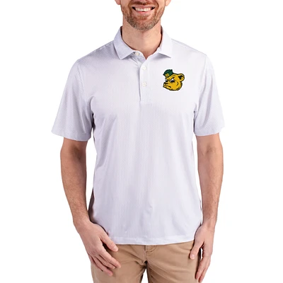 Men's Cutter & Buck White Baylor Bears Pike Eco Symmetry Print Stretch Polo
