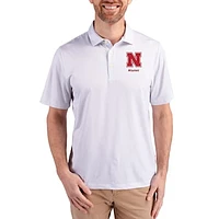 Men's Cutter & Buck White Nebraska Huskers Alumni Pike Eco Symmetry Print Stretch Recycled Polo