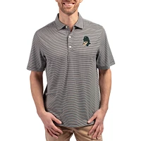 Men's Cutter & Buck Michigan State Spartans Forge Eco Double Stripe Stretch Recycled Polo