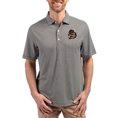 Men's Cutter & Buck Black Oregon State Beavers Forge Eco Double Stripe Stretch Recycled Polo