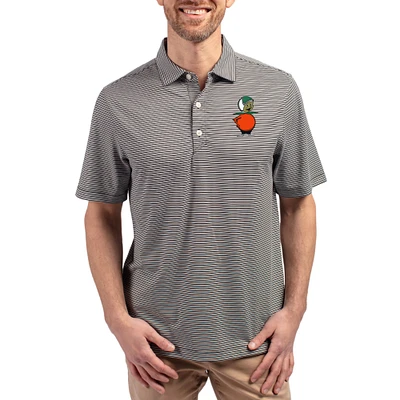 Men's Cutter & Buck Black UCF Knights Forge Eco Double Stripe Stretch Recycled Polo