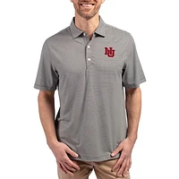 Men's Cutter & Buck Black Nebraska Huskers Forge Eco Double Stripe Stretch Recycled Polo
