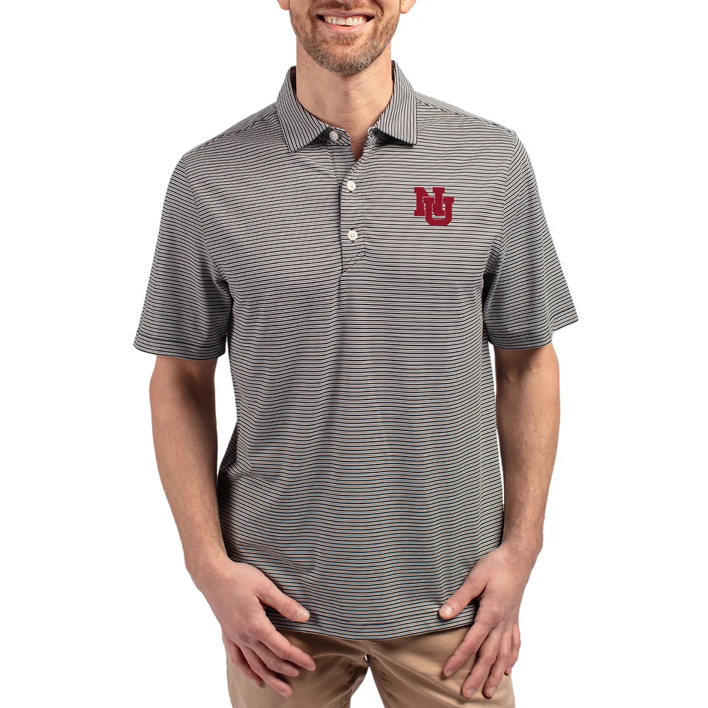 Men's Cutter & Buck Black Nebraska Huskers Forge Eco Double Stripe Stretch Recycled Polo