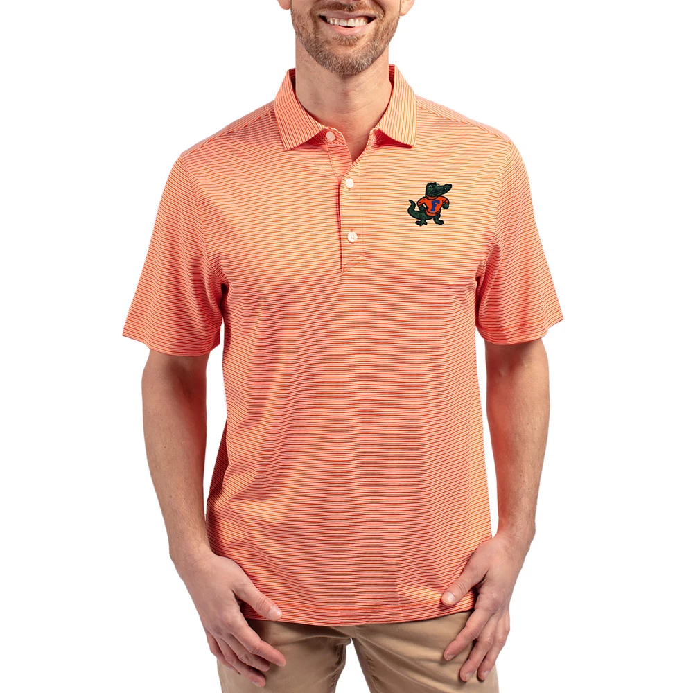 Men's Cutter & Buck Florida Gators Forge Eco Double Stripe Stretch Recycled Polo