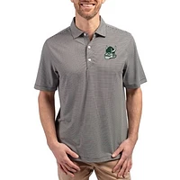 Men's Cutter & Buck Black Portland State Vikings Forge Eco Double Stripe Stretch Recycled Polo