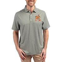 Men's Cutter & Buck Miami Hurricanes Forge Eco Double Stripe Stretch Recycled Polo