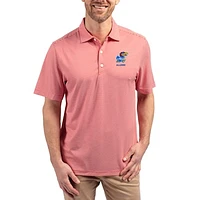 Men's Cutter & Buck Kansas Jayhawks Forge Eco Double Stripe Stretch Recycled Polo