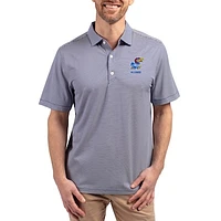 Men's Cutter & Buck Royal Kansas Jayhawks Forge Alumni Eco Double Stripe Stretch Recycled Polo