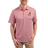 Men's Cutter & Buck Crimson Alabama Tide Forge Alumni Eco Double Stripe Stretch Recycled Polo