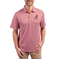 Men's Cutter & Buck Crimson Alabama Tide Forge Alumni Eco Double Stripe Stretch Recycled Polo