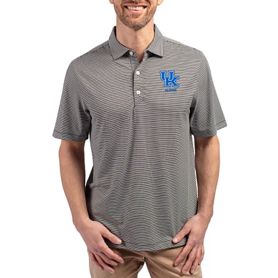 Men's Cutter & Buck Black Kentucky Wildcats Forge Eco Double Stripe Stretch Recycled Polo