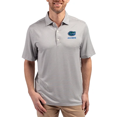 Men's Cutter & Buck Gray Florida Gators Forge Eco Double Stripe Stretch Recycled Polo