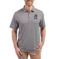 Men's Cutter & Buck Navy Utah State Aggies Forge Alumni Eco Double Stripe Stretch Recycled Polo