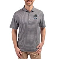 Men's Cutter & Buck Navy Utah State Aggies Forge Alumni Eco Double Stripe Stretch Recycled Polo