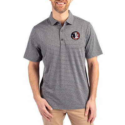 Men's Cutter & Buck Heather Florida State Seminoles Forge Eco Stripe Stretch Recycled Polo