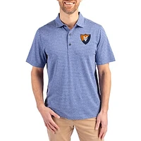 Men's Cutter & Buck Heather Illinois Fighting Illini Forge Eco Stripe Stretch Recycled Polo