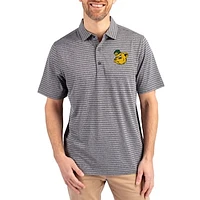 Men's Cutter & Buck Heather Baylor Bears Forge Eco Stripe Stretch Recycled Polo