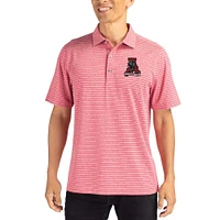 Men's Cutter & Buck Heather Crimson Alabama Tide Forge Eco Stripe Stretch Recycled Polo