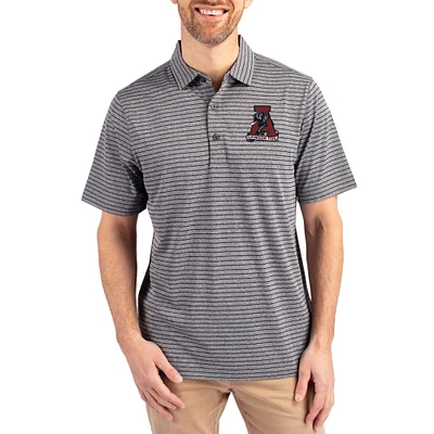 Men's Cutter & Buck Heather Crimson Alabama Tide Forge Eco Stripe Stretch Recycled Polo