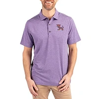 Men's Cutter & Buck Heather Clemson Tigers Forge Eco Stripe Stretch Recycled Polo